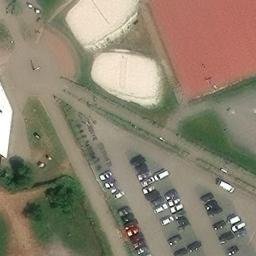 Sand Volleyball Court in Bensersiel, Niedersachsen — aerial view