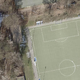 Sand Volleyball Court, Hamburg — aerial view