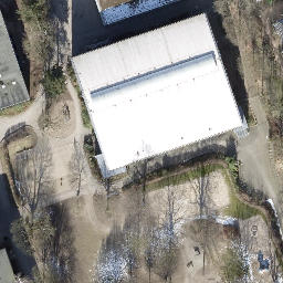 Sand Volleyball Court in Barmbek-Nord, Hamburg — aerial view