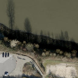 Sand Volleyball Court in Finkenwerder, Hamburg — aerial view