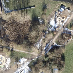 Sand Volleyball Court in Billwerder, Hamburg — aerial view