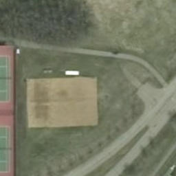 City of Lloydminster Beach Volleyball Court — aerial view