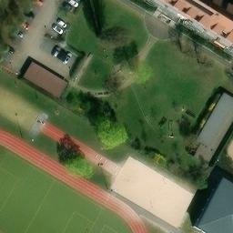 Sand Volleyball Court in Neuruppin, Brandenburg — aerial view