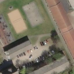 Sand Volleyball Court in Neuruppin, Brandenburg — aerial view