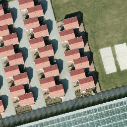 Sand Volleyball Court — aerial view
