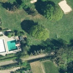 Sand Volleyball Court, Brome — aerial view