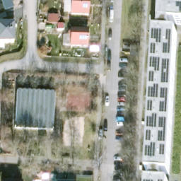 Sand Volleyball Court, Berlin — aerial view