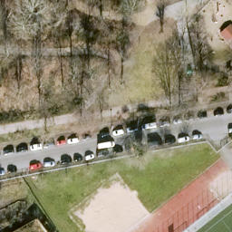 Sand Volleyball Court, Berlin — aerial view