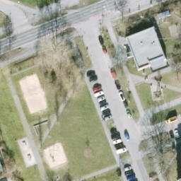 Sand Volleyball Court in Falkenberg, Berlin — aerial view