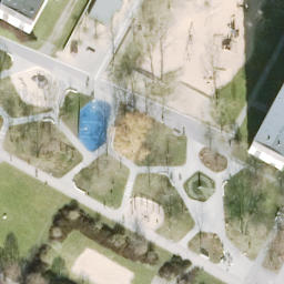 Sand Volleyball Court in Ahrensfelde, Berlin — aerial view