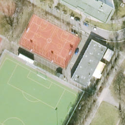 Sand Volleyball Court, Berlin — aerial view