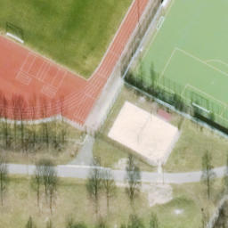Sand Volleyball Court, Berlin — aerial view