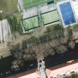 Sand Volleyball Court, Berlin — aerial view