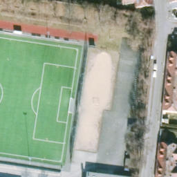 Sand Volleyball Court, Berlin — aerial view