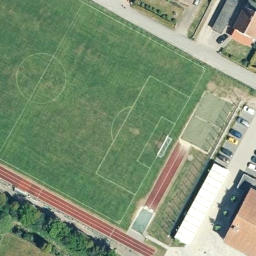 Beachvolleyballfeld — aerial view