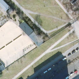 Sand Volleyball Court, Berlin — aerial view