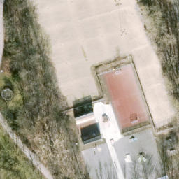 Sand Volleyball Court, Berlin — aerial view