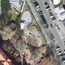 Sand Volleyball Court, Berlin — aerial view