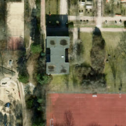 Sand Volleyball Court, Berlin — aerial view