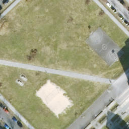 Sand Volleyball Court, Berlin — aerial view