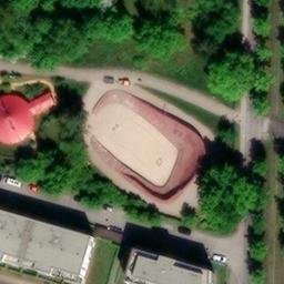 Sand Volleyball Court in Potsdam, Brandenburg — aerial view