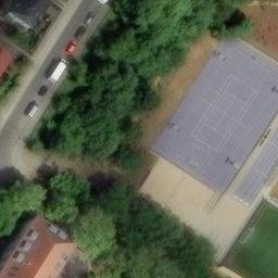 Sand Volleyball Court in Potsdam, Brandenburg — aerial view