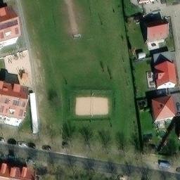 Sand Volleyball Court, Potsdam — aerial view