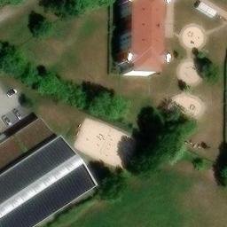 Sand Volleyball Court in Teltow, Brandenburg — aerial view