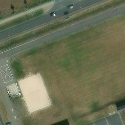Sand Volleyball Court in Schönefeld, Brandenburg — aerial view