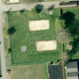 Sand Volleyball Court in Lindhorst, Niedersachsen — aerial view