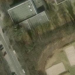 Sand Volleyball Court in Südstadt, Niedersachsen — aerial view