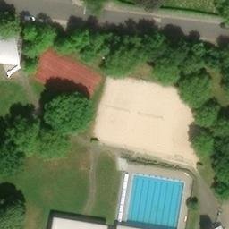 Sand Volleyball Court, Minden — aerial view