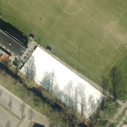 Sand Volleyball Court — aerial view