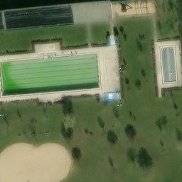 Sand Volleyball Court, Magdeburg — aerial view