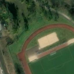 Sand Volleyball Court, Magdeburg — aerial view