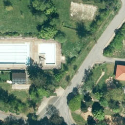 Sand Volleyball Court in Coppenbrügge, Niedersachsen — aerial view