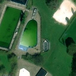 Sand Volleyball Court in Elbe, Niedersachsen — aerial view