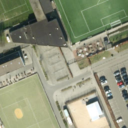 Sand Volleyball Court — aerial view