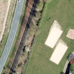 Sand Volleyball Court in Höxter, Nordrhein-Westfalen — aerial view