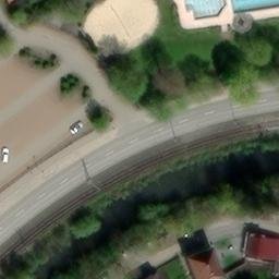 Sand Volleyball Court in Rübeland, Sachsen-Anhalt — aerial view