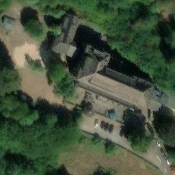 Sand Volleyball Court in Bad Karlshafen, Hessen — aerial view