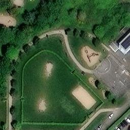 Sand Volleyball Court — aerial view