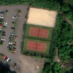 Sand Volleyball Court, Südharz — aerial view