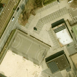Sand Volleyball Court — aerial view