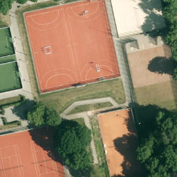Sand Volleyball Court in Eichlinghofen, Nordrhein-Westfalen — aerial view