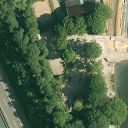 Sand Volleyball Court in Laer, Nordrhein-Westfalen — aerial view