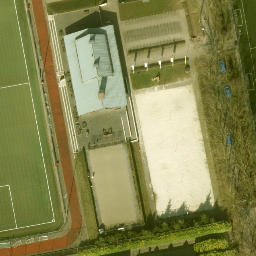 Sand Volleyball Court — aerial view