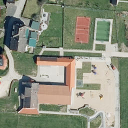 Sand Volleyball Court in Haynrode, Thüringen — aerial view