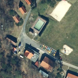 Sand Volleyball Court, Rosdorf — aerial view