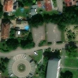 Sand Volleyball Court, Merseburg — aerial view